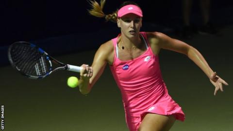 Britain's Naomi Broady in action in Malaysia